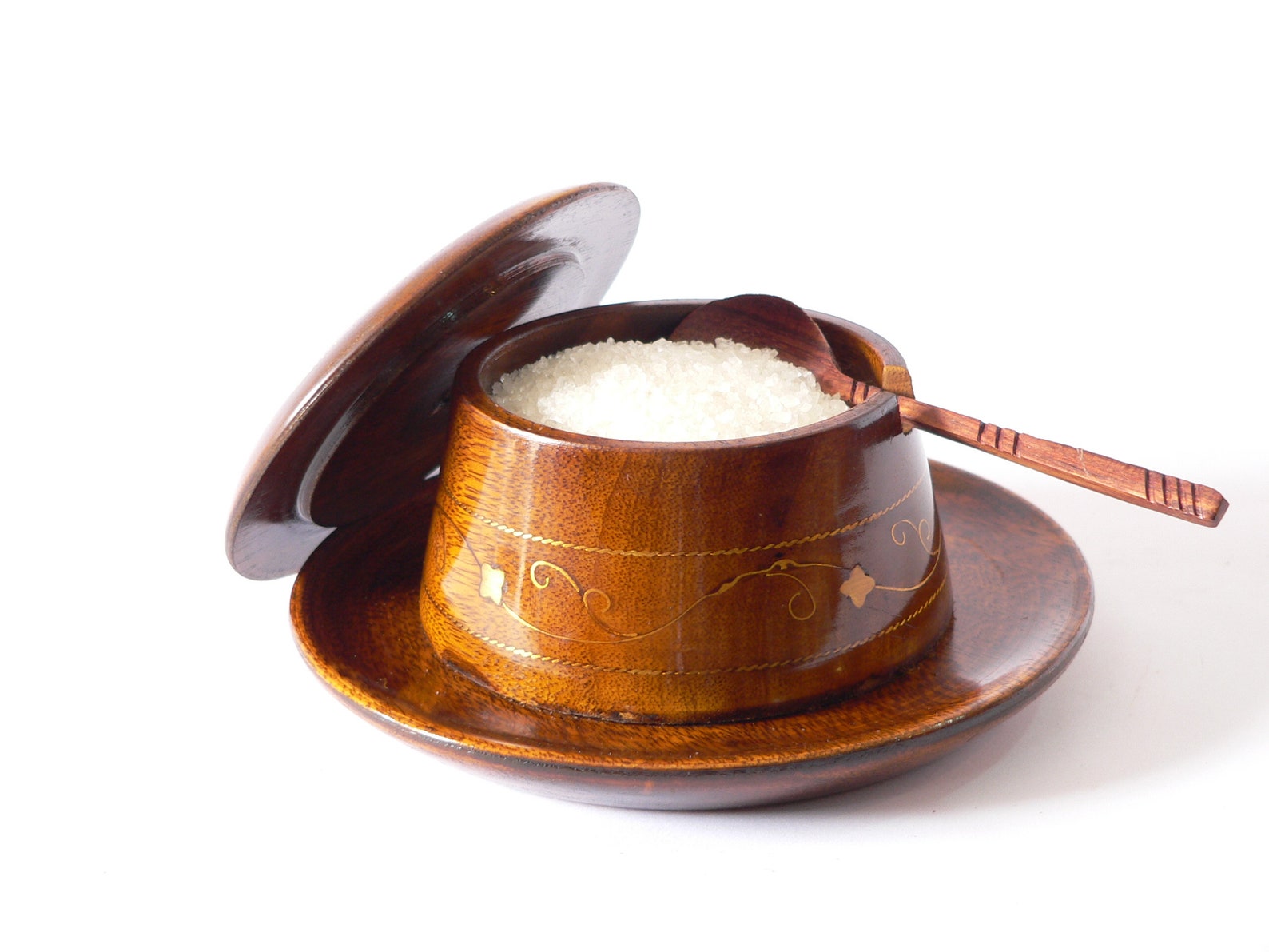 Wooden Sugar pot for Tea serving along with a wooden teaspoon Etsy