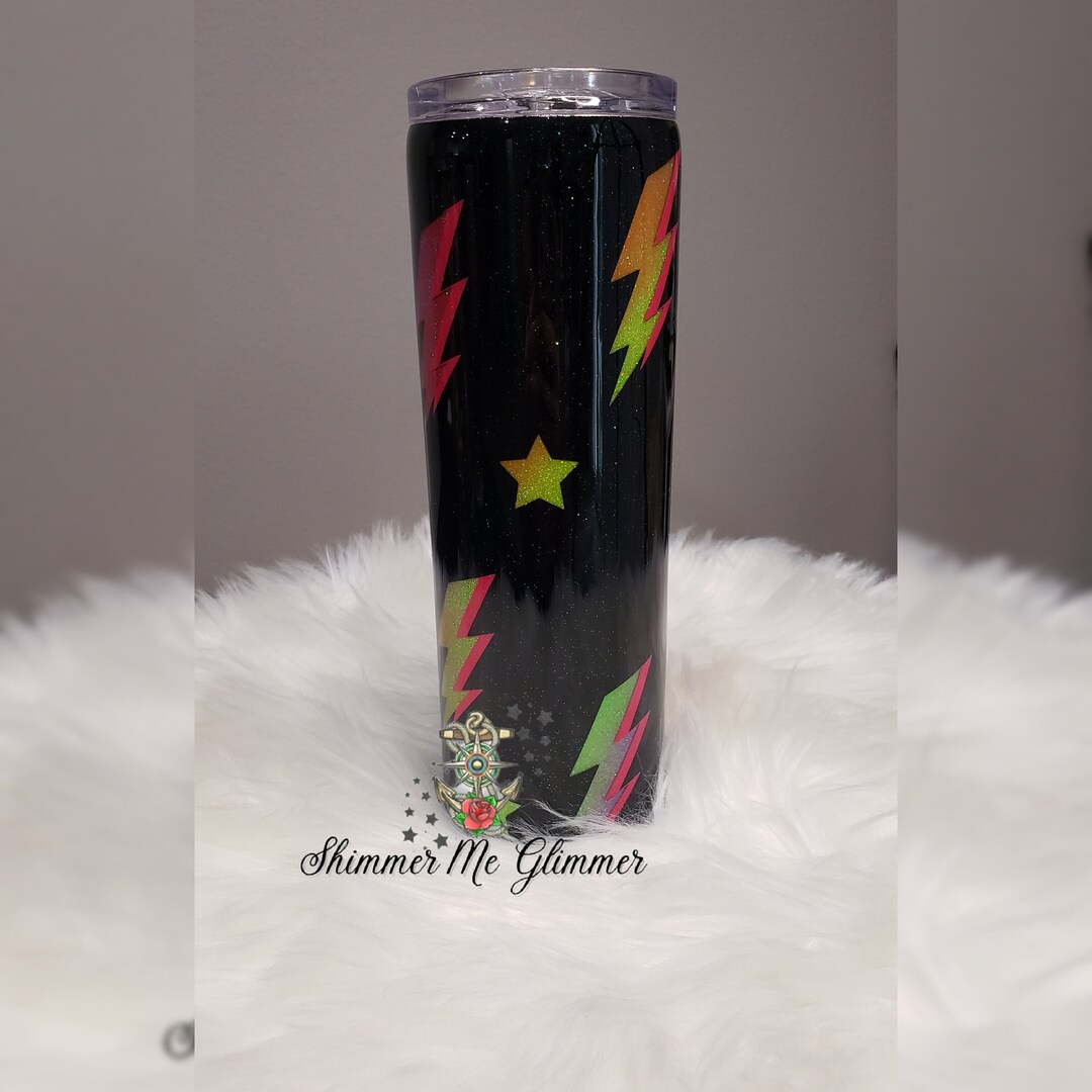 Lightning Bolt // Lightning Tumbler // Rainbow Tumbler // Gift Etsy