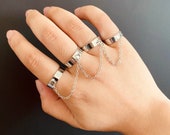Four Finger Chain Rings | Adjustable Chain Linked Cuff Rings