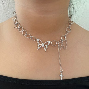 Silver Chain Necklace | Butterfly Choker