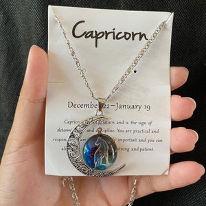 Capricorn Zodiac Pendant Necklace | Zodiac Sign Necklace | Capricorn Pendant