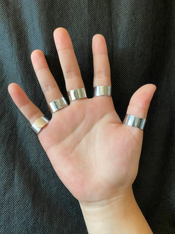 指輪・リング BASSCLEF Men's index finger ring connection chain ring Double Finger Ring, Knuckle Ring, Midi Chain Ring, Slave