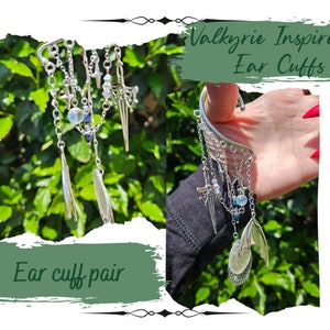 Valkyrie Earcuffs | ACOTAR Inspired Gifts | ACOTAR Jewelry | Velaris | Non-Pierced Earrings | Gothic Jewelry | Rhysand | Dangle Earrings