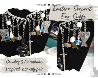 Eastern Serpent Ear Cuffs | Crowley Inspired | Demon Ear Cuffs | Good Omens Ear Cuffs | Gold Ear Cuffs | Principality Aziraphale Inspired