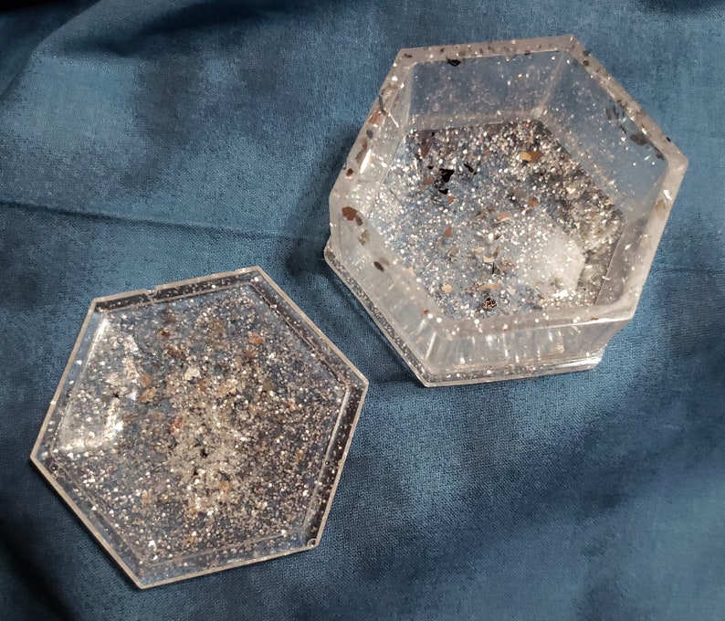 Small Dice Box White Gems of Starlight Trinketbox Trinket Box Jewelry Box Treat Box Treat Box Desktop Organizer Ring Box