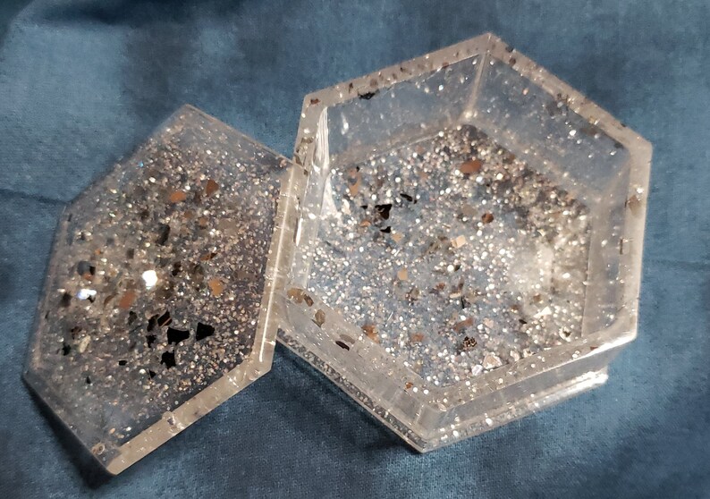 Small Dice Box White Gems of Starlight Trinketbox Trinket Box Jewelry Box Treat Box Treat Box Desktop Organizer Ring Box