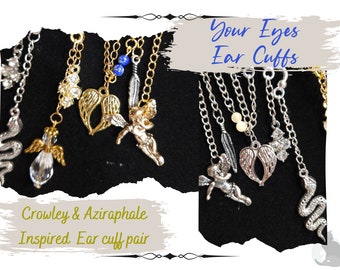 Your Eyes Ear Cuffs | Aziraphale Inspired| Crowley Inspired| Good Omens Ear Cuffs| Silver and Gold Ear Cuffs| Angel Inspired| Demon Inspired