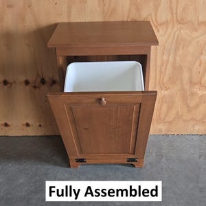 Amish Handmade Pine Tilt-Out Trash Bin: Farmhouse Kitchen Cabinet