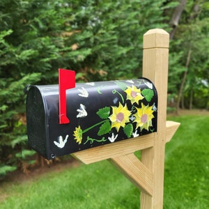 Hand Painted Mailbox With Flowers Amish Handmade