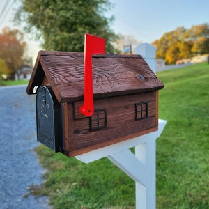 Rustic Mailbox Amish Handmade Wooden With Metal Box Insert USPS Approved, Made With Rustic Reclaimed Lumber