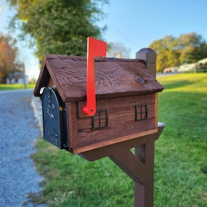 Rustic Mailbox Amish Handmade Wooden Rustic Reclaimed Lumber With Metal insert USPS Approved