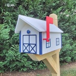 Amish Mailbox All White - Poly Lumber Barn Style Handmade  Weather Resistant