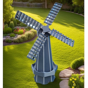 Amish Handmade Windmill - Decorative - Garden Decor - Weather-Resistant  - Lawn Ornaments - Primitive - Yard Windmill - Backyard - Authentic