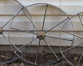 Metal Wheels  - Wagon Wheels - Buggy Wheels- Carriage Wheels - Amish Handmade - Country Decor- Primitive