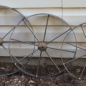 Metal Wheels  - Wagon Wheels - Buggy Wheels- Carriage Wheels - Amish Handmade - Country Decor- Primitive