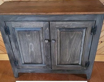 2 Door Cabinet - Amish Furniture - TV Stand - Primitive - Storage -  TV Cabinet - Amish Handmade - Multipurpose Cabinet - Rustic- Case Goods