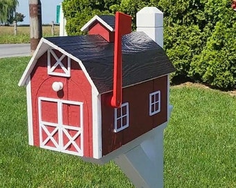 Amish Mailbox - Handmade - Dutch Barn Style - Wooden - Color Options