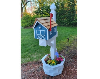 Planter for Mailbox Post, White, Weather Resistant Poly Lumber, Fits All Mailbox Posts!