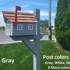 Amish Chestnut Mailbox - Handmade - Barn Style - Wooden - With a Tall ...