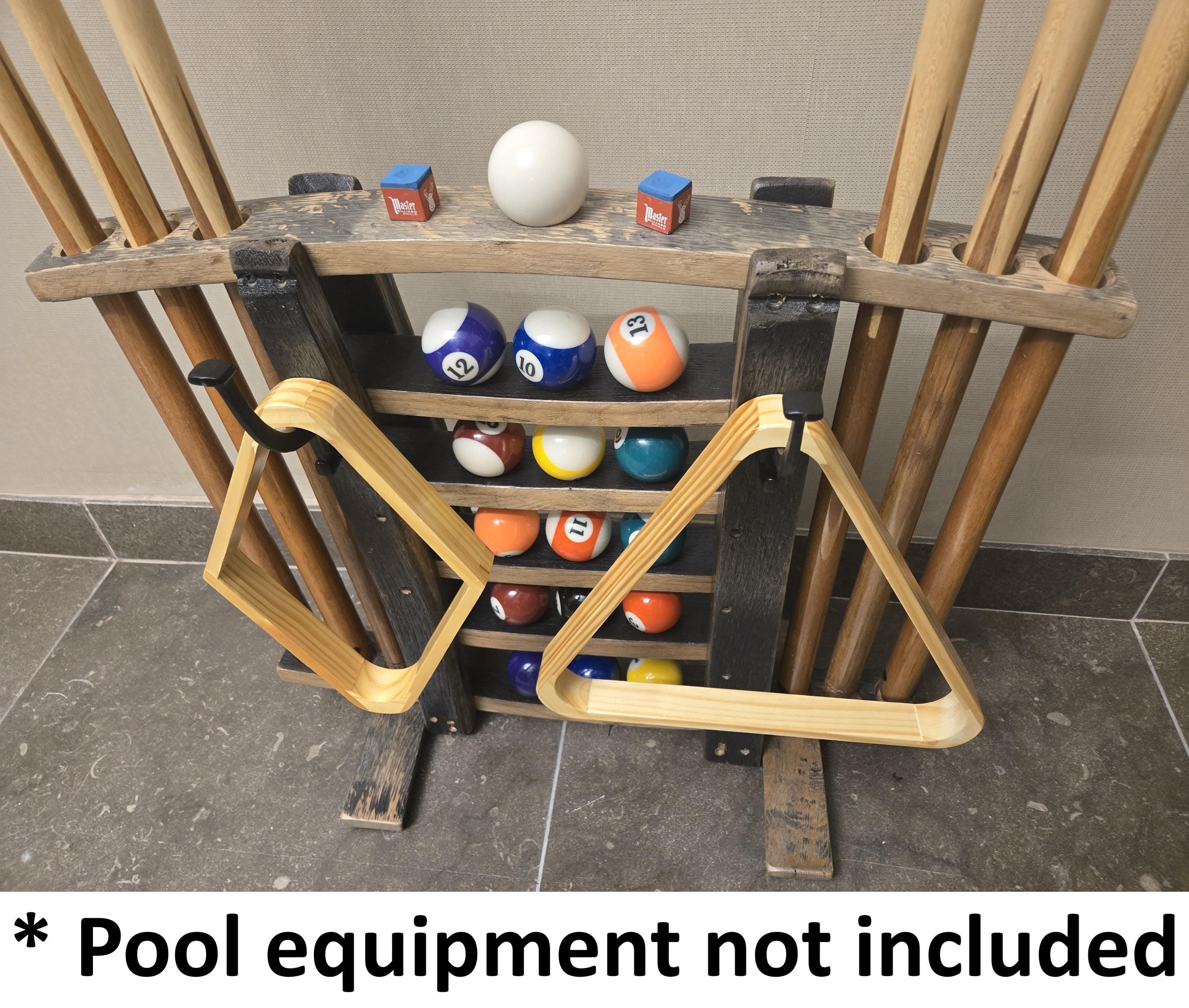Cue Rack - Billiards - Amish Handmade - Pool Cue Table - Whiskey Barrel ...