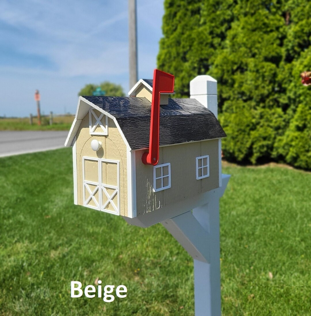 Dutch Mailbox - Barn Mailbox Amish Handmade - Wooden - Color Options - Etsy