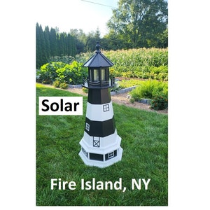 Fire Island Lighthouse - Solar - Amish Made - Landmark Replica - Backyard Decor