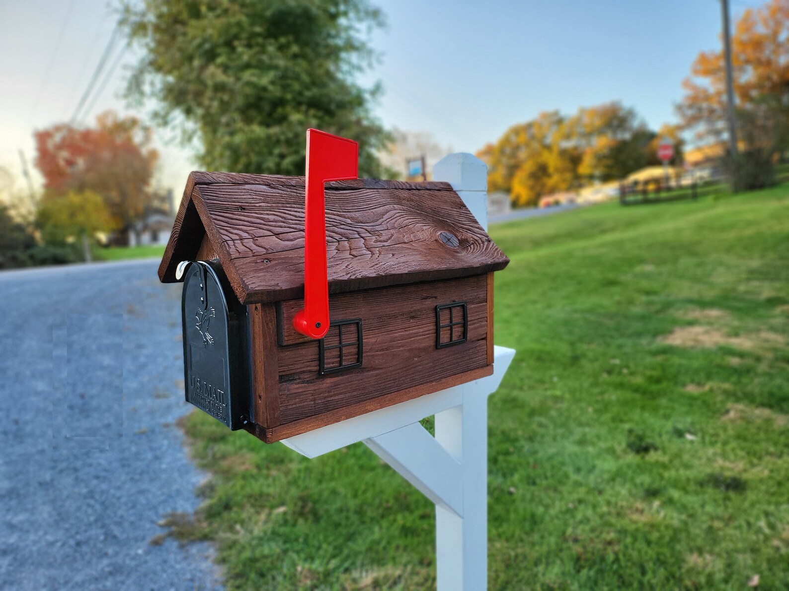 Rustic Mailbox Amish Handmade Wooden Rustic Reclaimed Lumber With Metal ...