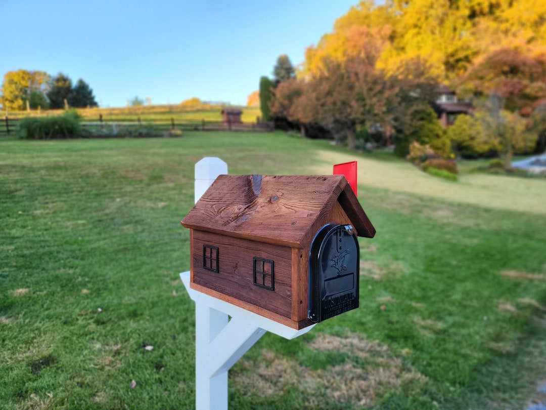 Rustic Mailbox Amish Handmade, With Metal Box Insert USPS Approved ...
