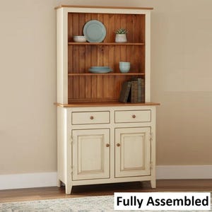 Amish Handmade Bookcase Cabinet - Large Cabinet Hutch- Multipurpose Cabinet Drawers - Farmhouse - Storage - Rustic - Case Goods -Home Decor Antique White+Walnut
