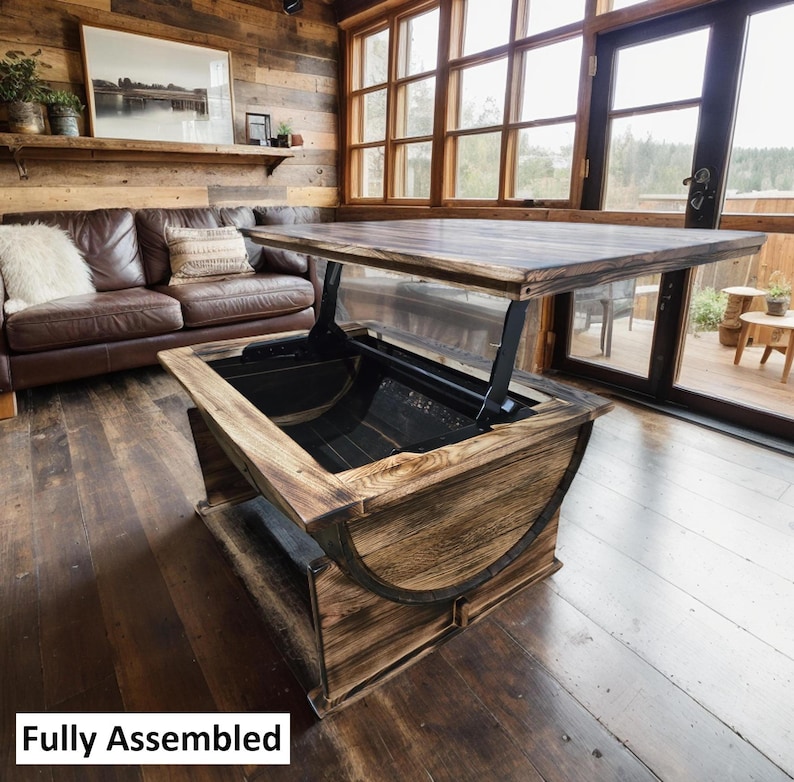 AmishArtisan Whiskey Barrel Coffee Table - Thumbnail 3