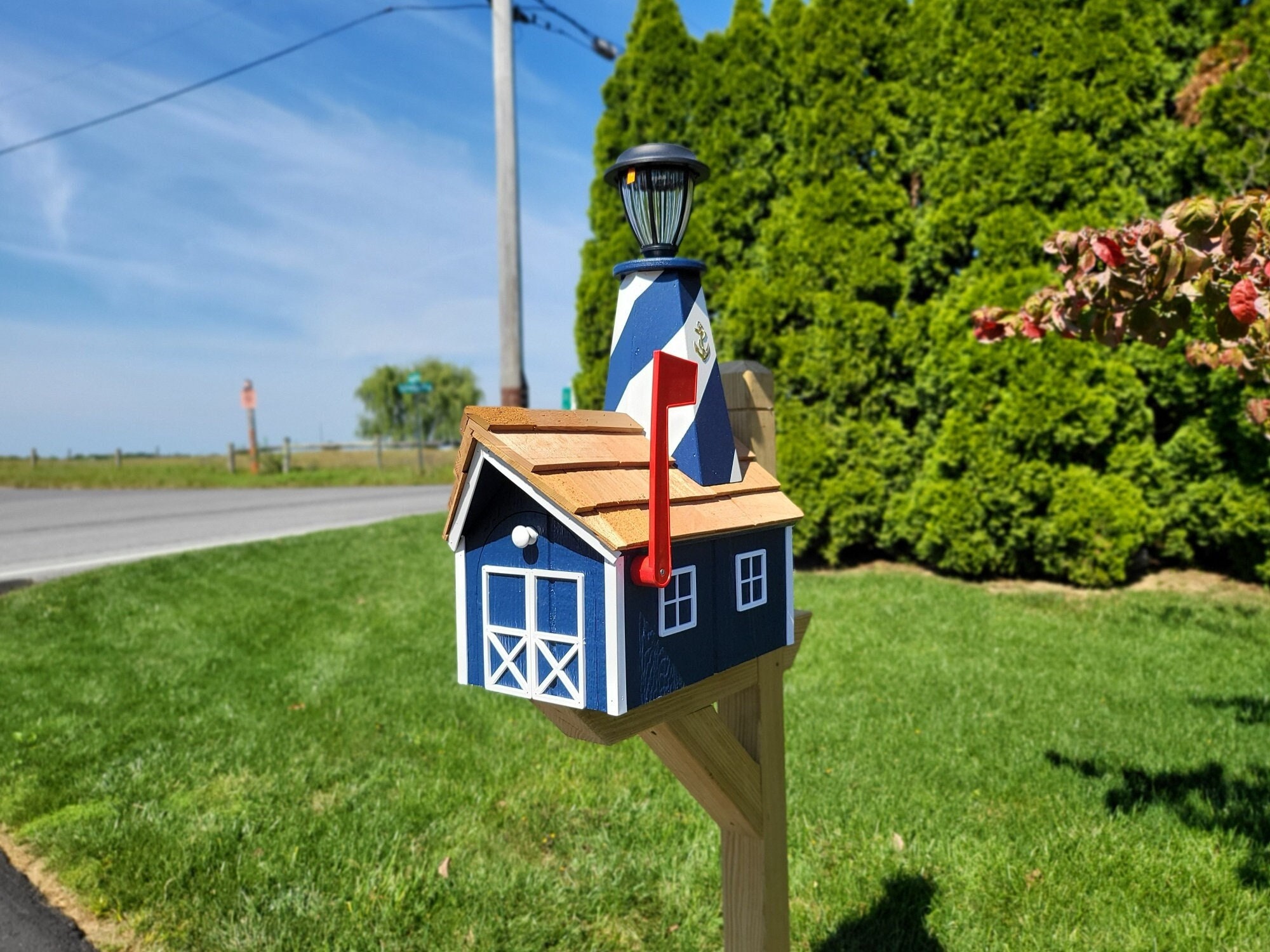 Solar Lighthouse Mailbox