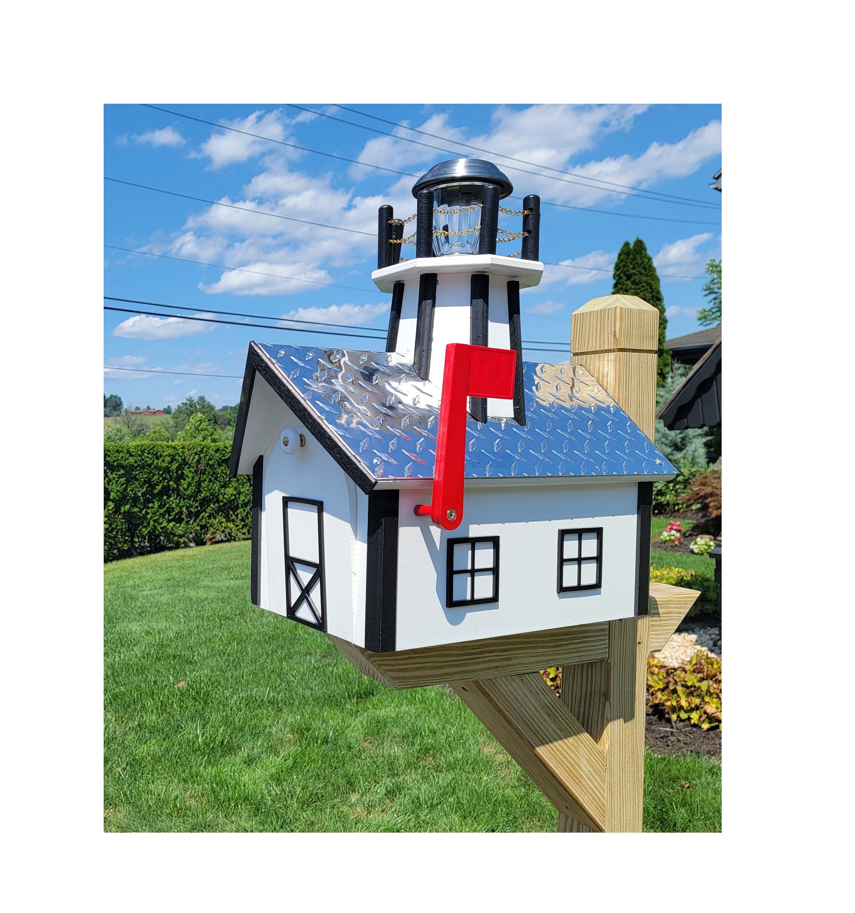 Solar Lighthouse Mailbox