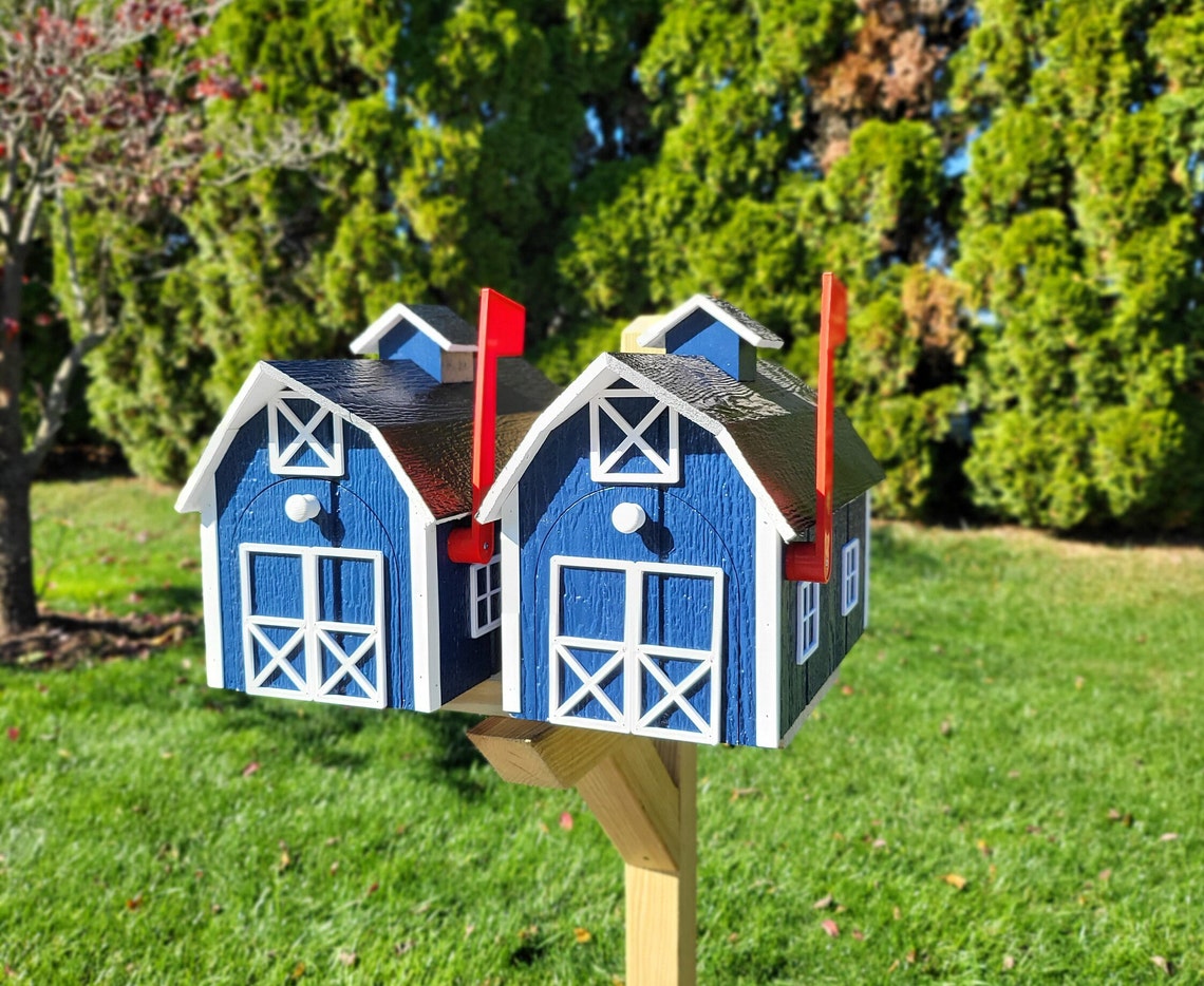 Mailbox Post for 2 Mailboxes in Multi Colors Premium Wood Etsy