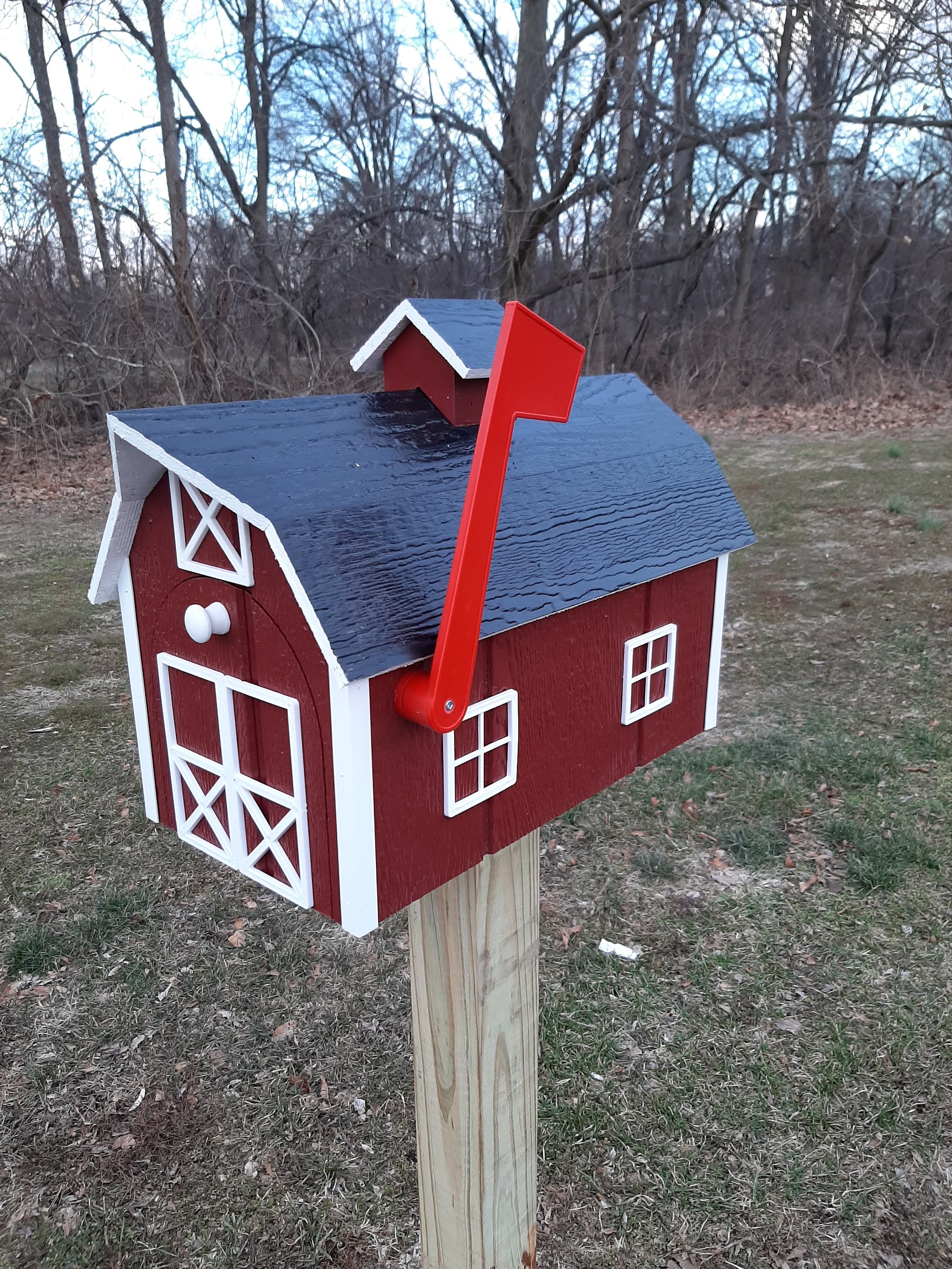 Amish Mailbox Handmade Dutch Barn Style Wooden Color Options eBay
