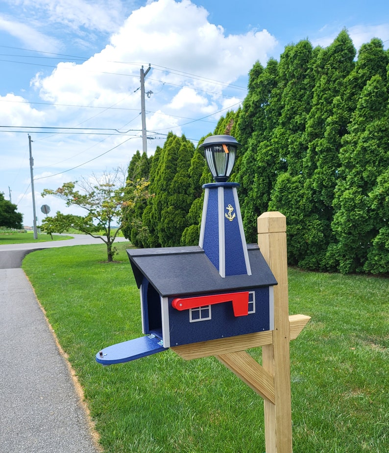 Amish Mailbox With Solar Lighthouse - Poly Lumber - Handmade - Etsy