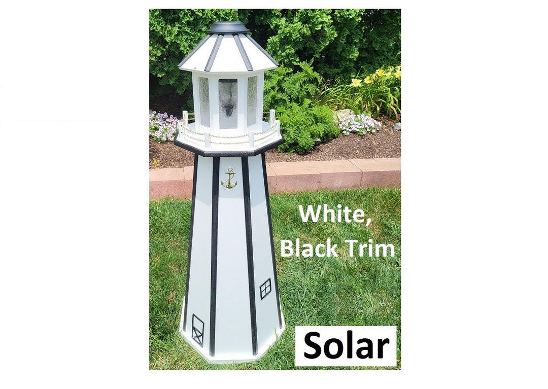 Lighthouse Solar Poly Made - Garden Decor - Etsy