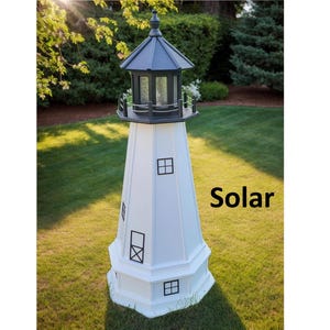 Lighthouse Decor Yard Garden Decoration Outdoor Landscape Cape Cod Solar Amish Made Landmark Replica Outdoor Lighthouse Backyard Ornament