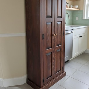 Amish Handmade Pantry Cabinet - Large Jelly Cabinet - Multipurpose Cabinet - Farmhouse-Cupboard - Storage - Rustic - Case Goods - Home Decor Cherry