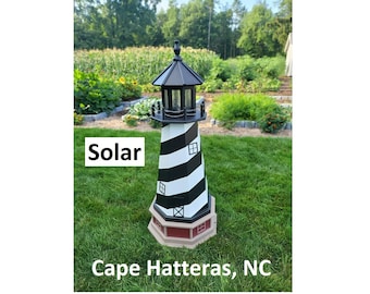 Cape Hatteras Solar Lighthouse - Amish Made - Landmark Replica - Lawn Ornament