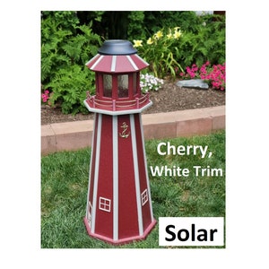 Backyard Solar Lighthouse - Poly Made - Amish Handmade