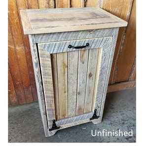Tilt-out Trash Bin , Recycling Bin, Wood Storage, Cabinet Amish Handmade, Garbage Can