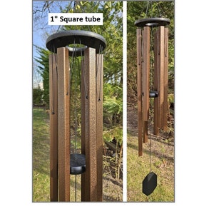 48"-80" Wind Chimes Amish Handmade - Square Aluminum Chimes - Soothing - Deep Tone - Sound Healing - Outdoor Decor - Wind Bells - Nature