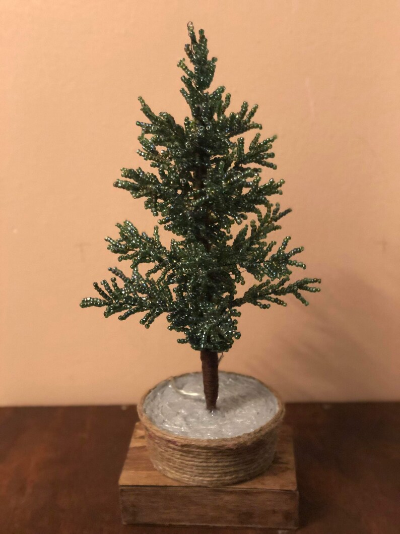 Green Seed Bead Christmas Tree Etsy