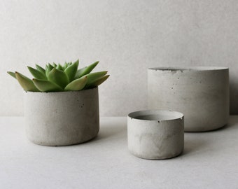 Betonnen plantenbakken | Ronde minimalistische betonnen plantenbakken | Sappige plantenbakken