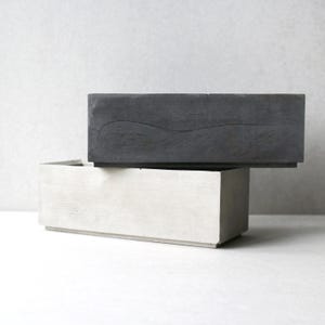 Betonnen plantenbak | Decoratieve potten voor kamerplanten | Minimalistische plantenbak | Vetplantenbak | Rechthoekige bloempot | Cadeau-idee voor plantenliefhebber