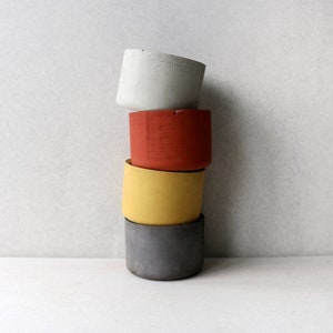 Colourful Concrete planters 4 inch | Round minimalistic concrete planter | Succulent terracotta concrete pot