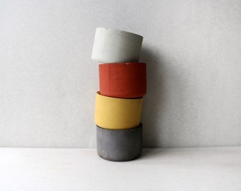 Colourful Concrete planters 4 inch | Round minimalistic concrete planter | Succulent terracotta concrete pot