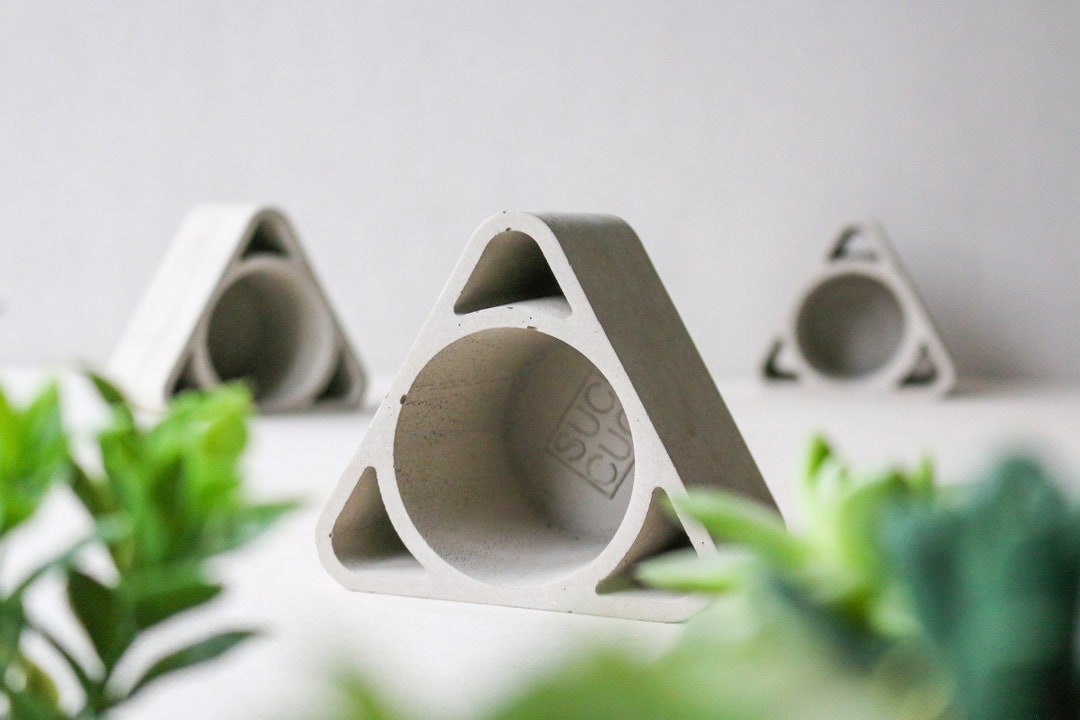 Concrete Triangle Planter Minimalist Planter Pot Succulent Plant ...