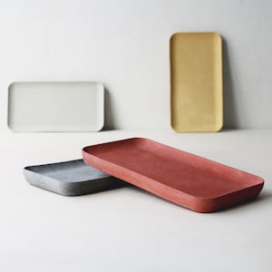 Coffee table tray, Concrete tray for planters, Trinket dish, Minimalist tray, Planter saucer, Tray for candles, Vanity tray, Handmade plate