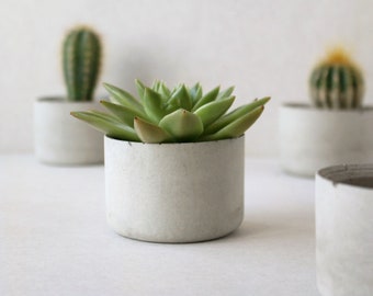 Medium size concrete planter | Round minimalistic concrete planter | Succulent pot 3”